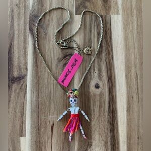 Betsey Johnson rio enamel sugar skull with fruit pendant necklace jewelry NWT